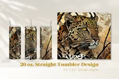 Leopard Tumbler Wrap | Stained Glass Tumbler Sublimation Png