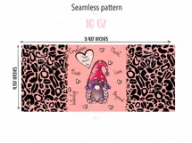 Tumbler Sublimation Valentine Gnome Bundle, 16 oz glass can wrap, libbey 16 oz template, can glass beer