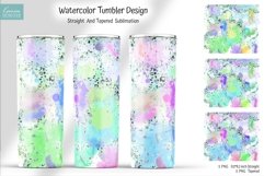 leopard watercolor splashes tumbler sublimation