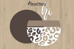 Leopard Welcome Sign Laser Cut Design | Round Sign Product Image 2