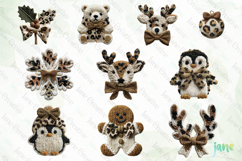 Leopard Yarn Christmas Clipart Bundle Product Image 6