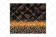 Pumpkins &amp; Leopard Print Halloween Tumbler Design Product Image 2