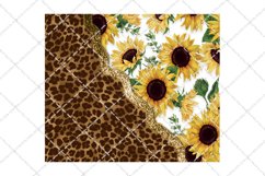 Leopard &amp; Sunflower Split Western Tumbler Design Product Image 2