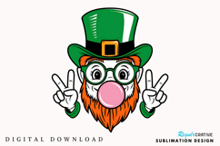 Leprechaun Blowing Bubble Gum PNG, St. Patrick’s Day PNG Product Image 1