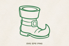 Leprechaun Boot SVG | St Patricks Day Shoe Line Art | Irish Product Image 1