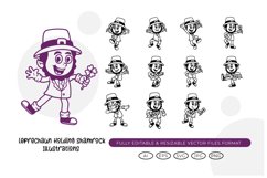 Leprechaun Holding Shamrock Illustrations Product Image 1