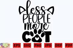 Less People More Cat SVG | Cat SVG | Cat Mom SVG | Pet SVG Product Image 2
