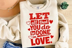 Let All That You Do Be Done In Love SVG, Valentine Coquette Product Image 7