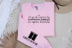 Let go of negativity happiness thrives in open hearts Sleeve Product Image 3