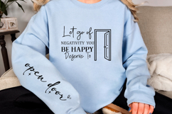 Let go of negativity you deserve to be happy Sleeve SVG Product Image 2