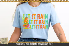 Let It Rain PNG | Cute Summer Fairy on Mushroom Clipart Product Image 2