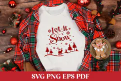 Let it Snow SVG Quote with Winter Scene Product Image 3