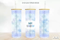let it snow 25 oz glass tumbler sublimation design