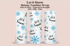 let it snow christmas skinny tumbler sublimation design for 20oz and 30oz skinny tumbler sublimation wrap