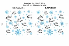 let it snow christmas skinny tumbler sublimation design for 20oz and 30oz skinny tumbler sublimation wrap