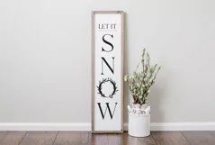 Let it snow Christmas Wreath Porch Sign SVG