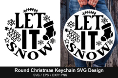 let it snow SVG - Round Christmas Keychain Design Product Image 1