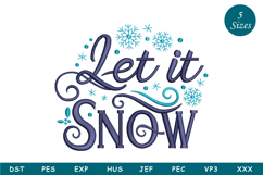 Let It Snow WInter Machine Embroidery Design Product Image 1