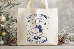 Let It Snow Let It Honk SVG | Funny Christmas Goose PNG Product Image 2