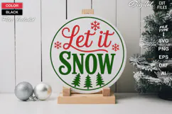 Let It Snow SVG | Christmas Round Sign SVG | Xmas SVG Product Image 1