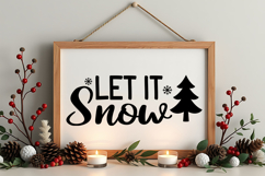 Let It Snow Sign SVG, Farmhouse Christmas Sign Product Image 4