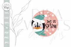 Let It Snow SVG Christmas Door Hanger SVG Cute Penguin SVG Product Image 2