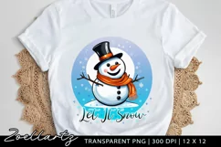 Let It Snow PNG Snowman Christmas Sublimation T-shirt Mug Product Image 4