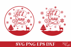 Let it Snow Round Christmas SVG Ornament Product Image 2