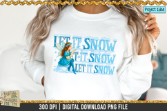 Let it snow Fairy is a professional design that is available at 300dpi PNG to use for Sublimation, iron-on transfer, DTG Printing and normal printing.