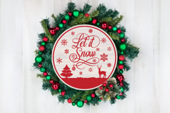 Let it Snow Round Christmas SVG Ornament Product Image 3