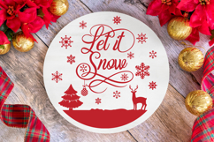 Let it Snow Round Christmas SVG Ornament Product Image 4