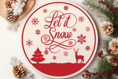 Let it Snow Round Christmas SVG Ornament Product Image 5