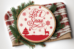 Let it Snow Round Christmas SVG Ornament Product Image 6