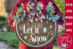 Let It Snow Christmas Round Sign Svg Product Image 1