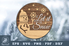 Let it Snow Round Laser Cut Sign Product Image 1