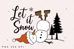 Let It Snow PNG, Christmas Tree PNG, Snowflake PNG, SnowmaN Product Image 1