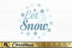 Let It Snow SVG Christmas Round Door Sign SVG Christmas SVG Product Image 3