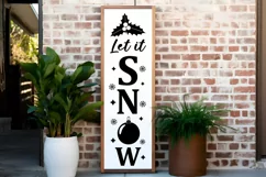 Let It Snow SVG , Christmas Porch Sign SVG Design Product Image 1