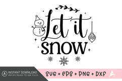 Let it snow SVG , Christmas Ornament SVG, Santa Claus SVG Product Image 1