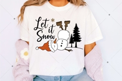 Let It Snow PNG, Christmas Tree PNG, Snowflake PNG, SnowmaN Product Image 2