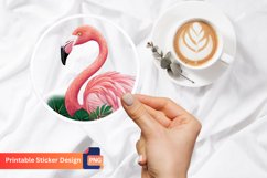 Let&#039;s flamingle sticker, Flamingo themed sticker Product Image 1