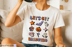 Retro Let's Get Halloweird SVG Halloween PNG T-shirt Design Product Image 2
