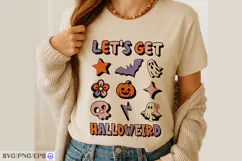 Retro Let's Get Halloweird SVG Halloween PNG T-shirt Design Product Image 4