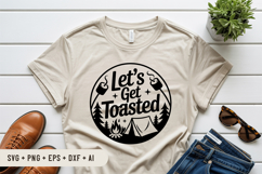 Let&#039;s Get Toasted SVG File | Camping Round Sign SVG Product Image 3