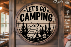 Camping Round Sign SVG Bundle | Outdoor Sign | Camping SVG Product Image 11