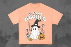 Lets Go Ghouls Halloween Cute Ghost T-shirt Design Product Image 1