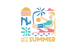 Let&#039;s Go Summer Vintage Summer Beach T-shirt Design Product Image 1
