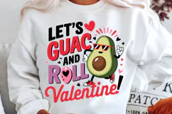Let’s Guac And Roll, Valentine! Sublimation PNG Design Product Image 2