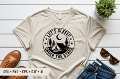 Let&#039;s Sleep Under The Stars SVG File | Camping Round Sign Product Image 3