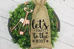 Let's Toast To The Host SVG ,Wine Bag SVG Design Product Image 3